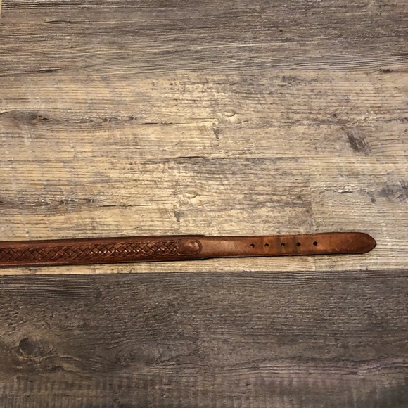 Gant Cognac Brown Full Grain Cowhide Leather Belt Vintage Braided Rustic Size 38 - Picture 5 of 12
